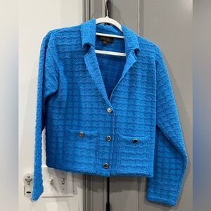 Truth by Republic blue combo blazer sweater jacket size M